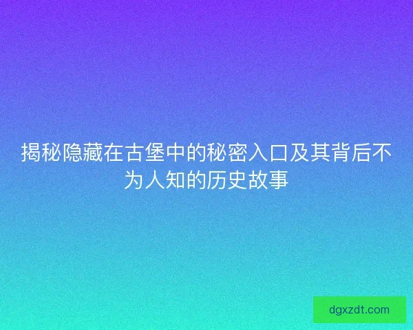 揭秘隐藏在古堡中的秘密入口及其背后不为人知的历史故事